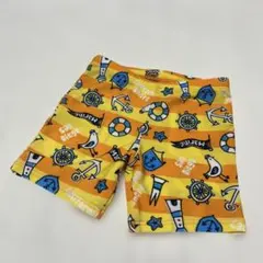 キッズ 男の子 スイムパンツ 水着 マリン柄 オレンジ 100cm