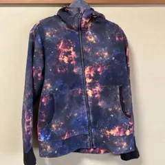 宇宙柄フード付きパーカー