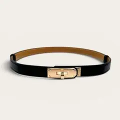 HERMES ケリーベルト ローズゴールド金具 ブラック レザーのサムネイル