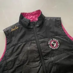 フィラゴルフ　リバーシブルベスト　黒xピンク　LL