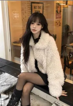 GRL グレイル　2Way襟プードルファーコート[ask79]