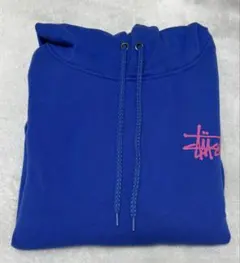 Stussy プルオーバーパーカー ブルー ピンクロゴ Mのサムネイル