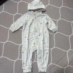 H&M ジップ式ロンパース 裏微起毛 6m〜9m