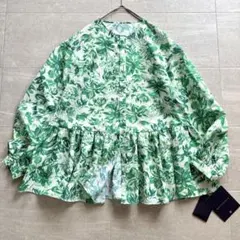 タグ付き＊定価3.5万 マルティニーク ボタニカル柄 花柄 ペプラム ブラウスのサムネイル