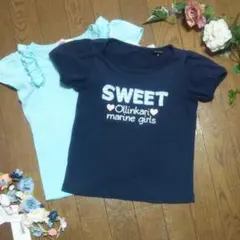 Tシャツ OLLINKARI 130 (120)紺色☆オマケ→水色