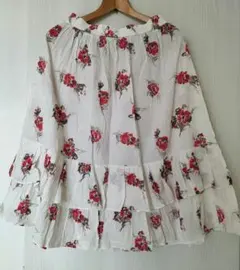 JEAN NASSAUS 花柄 フリルフレアスカート 日本製ヴィンテージのサムネイル