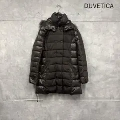 希少✨デュベティカ ロングダウンコート ラクーンファー ロゴボタン