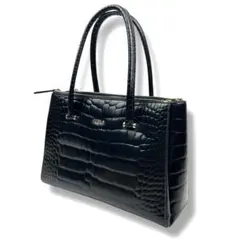 FURLA フルラ トートバッグ ハンドバッグ　クロコ型押し ブラック