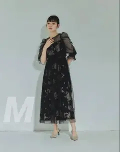 ★新品タグ付き★ フラワーキャミワンピースチュールレイヤードドレス 結婚式