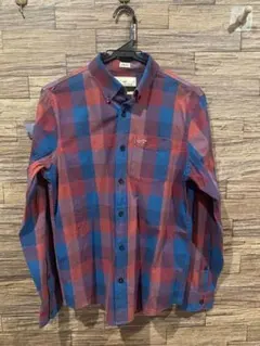 Hollister ストレッチ長袖シャツ S 赤青チェック