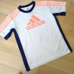 adidas Tシャツ ホワイト/オレンジ/ネイビー140