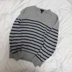 00s old GAP ボーダー Vネック コットンニット M