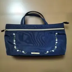 アフタヌーンティー バッグインバッグ ネイビー 花柄 刺繍のサムネイル