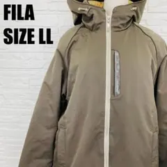 FILA 中綿ジャケット LLサイズ ブラウン系 フード付き 防寒 2420のサムネイル