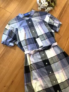 ブルーレーベル　ワンピース　パープル　パフスリーブ　36