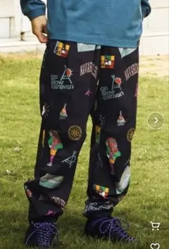 総柄 ワイドパンツ