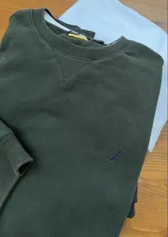 NAUTICA メンズ スウェット 裏起毛 XL ダークグリーン