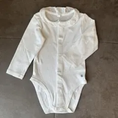 【美品】プチバトー 12M 74cm ホワイト 襟フリル