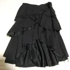 MARC JACOBS 切りっぱなしフレアスカート ブラックのサムネイル