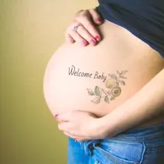 マタニティフォト シール オシャレ ペイント 妊婦