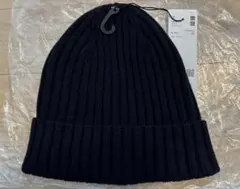 【タグ付き新品】ユニクロ プラスジェイ カシミヤ100% ニット帽 ネイビー