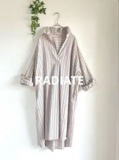 RADIATEラディエイト　美品　マルチストライプ　シアーロングシャツワンピース