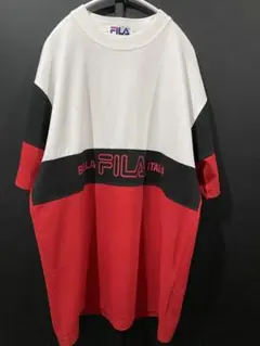 90s FILA Tシャツ Mサイズ　白/赤/黒　ヴィンテージ