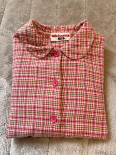 MIKI HOUSE レトロ　ピンク　チェック柄　長袖シャツ　120cm