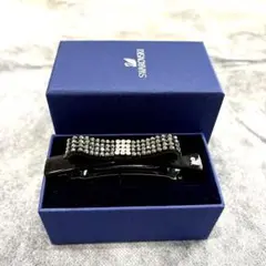 新品未使用　Swarovski スワロフスキー　ストーン　リボンバレッタ　黒