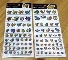 【正規品】4サイズステッカー　ポケモン ピクセルアート　シール2枚　セット