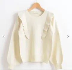 MAJESTIC LEGON フリル＆レースニットプルオーバー