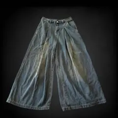 ultra wide flare baggy denim pants