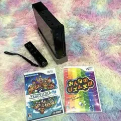 任天堂 ニンテンドー Wii 本体 RVL-001 黒 リズム天国 ソフトセット