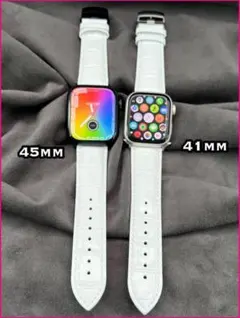 グロスホワイトアップルウォッチ 本革 レザー