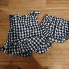 petit main ギンガムチェック セットアップ 80cm
