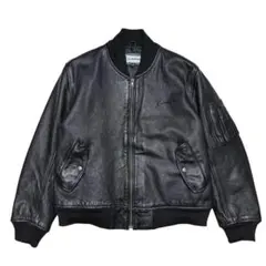 BOIENG レザー MA-1 フライトジャケット カウレザー シボ