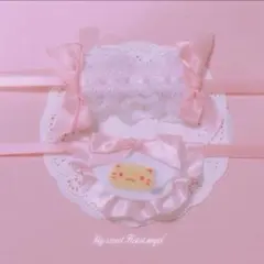 ヘッドドレス　スタイ　ぬい　ぬいぐるみ　ぬい服　ピンク　メイド　オムライス　猫