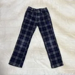 チェック柄ロングパンツ パープルグレー