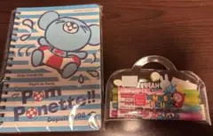 Pom Ponette ノートとエンジェルブルーペン4本