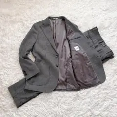 美品✨スーツセレクト セットアップ A5 段帰り3B アンコン 千鳥格子 ウール