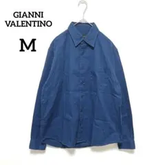 ジャンニバレンチノ　長袖シャツ　М　ブルー　メンズ　ピンストライプ　359