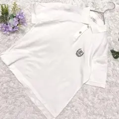 ROPE ロペ 半袖ポロシャツ 白 鹿の子 刺繍ロゴ Mのサムネイル