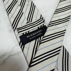 BURBERRY BLACK LABEL ストライプ ネクタイ シルク グレー