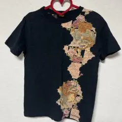 クロップドヘッズ 和柄 獅子 牡丹 Tシャツ ブラックのサムネイル