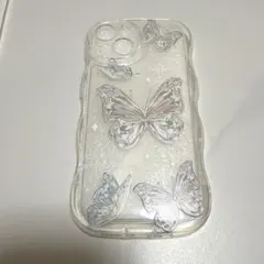 iPhone14 ケース　透明　蝶柄