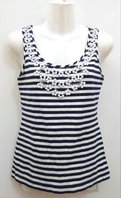 ケイトスペードニューヨーク ボーダーカットソー フラワービーズカットソー