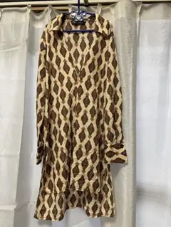 ZARA 幾何学模様 長袖シャツワンピース XS