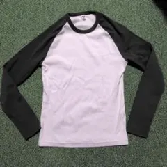 ホワイト/グリーン 長袖Tシャツ XS