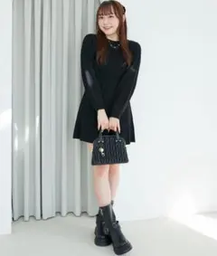 【新品】マジェスティックレゴン ケーブル編みフレアニットワンピース