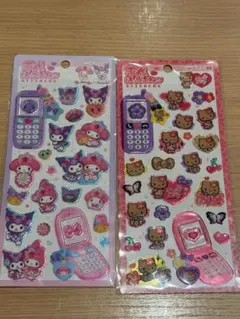 平成はっぴーフォン ハローキティ・マイメロディ シールセット 2シートセット